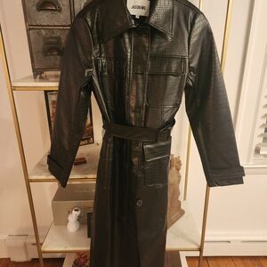 Jason Wu Crocodile Xs Black Trench Coat